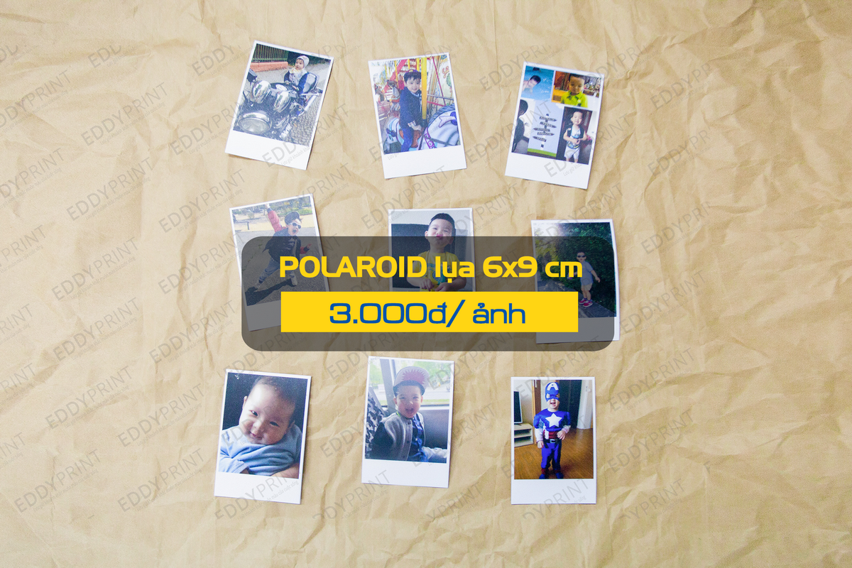 Ảnh polaroid 6x9 có thể dùng để trang trí tiệc sinh nhật cho bé